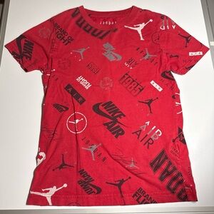 Nike Air Jordan Red Logo Tee - youth small 8-10